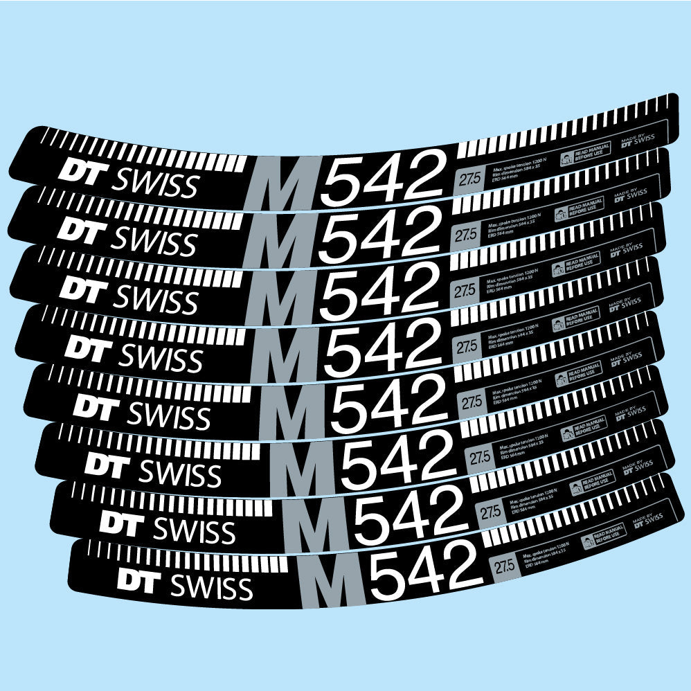 Stickers DT Swiss M542 compatibles - Autocollants roue vélo VTT