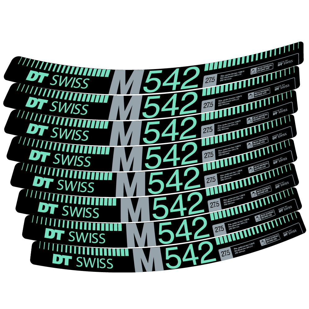 Stickers DT Swiss M542 compatibles - Autocollants roue vélo VTT