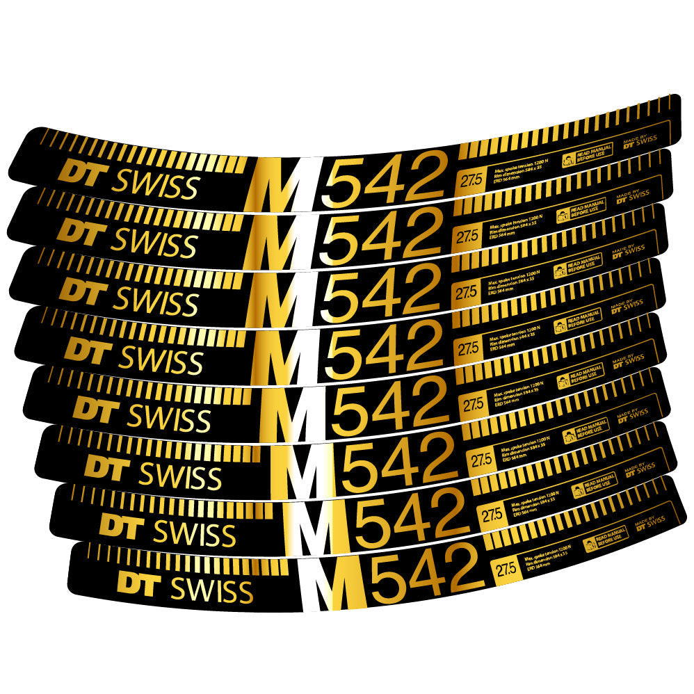 Stickers DT Swiss M542 compatibles - Autocollants roue vélo VTT