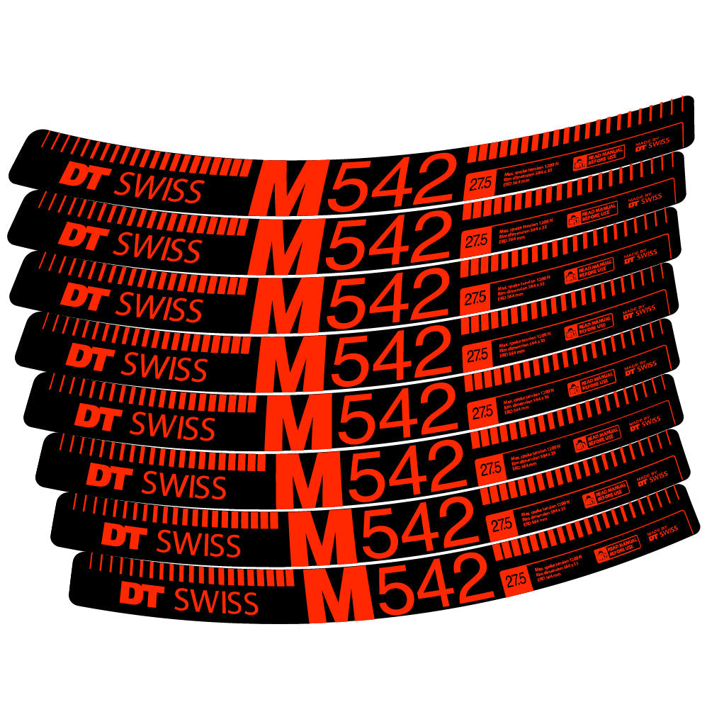 Stickers DT Swiss M542 compatibles - Autocollants roue vélo VTT