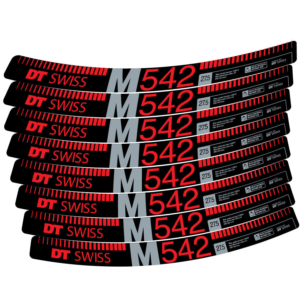 Stickers DT Swiss M542 compatibles - Autocollants roue vélo VTT