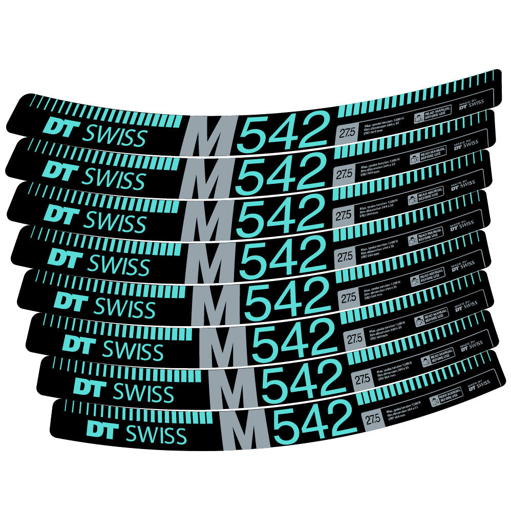 Stickers DT Swiss M542 compatibles - Autocollants roue vélo VTT