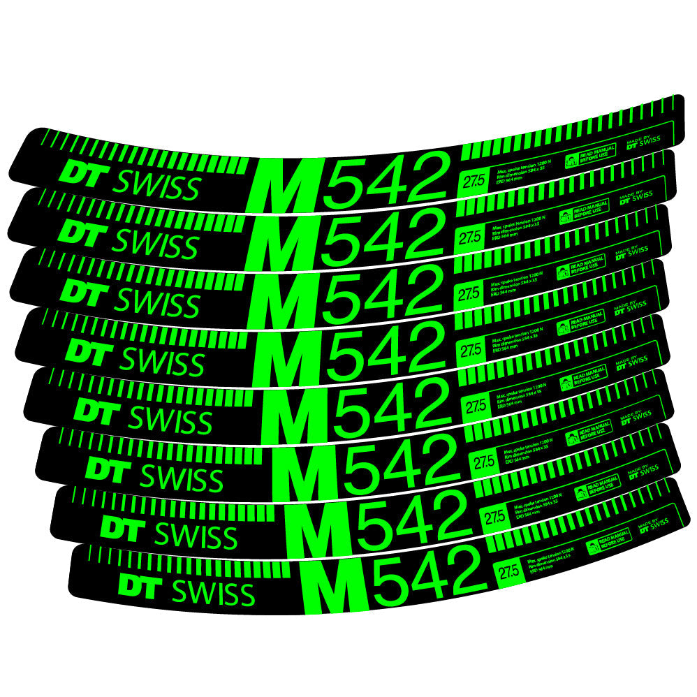 Stickers DT Swiss M542 compatibles - Autocollants roue vélo VTT