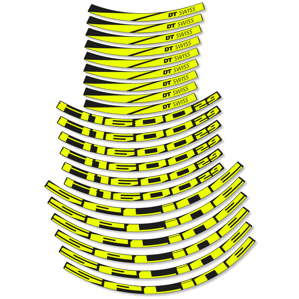 Stickers DT Swiss Spline X1600 compatibles - Autocollants roue vélo VTT