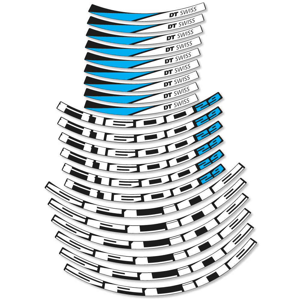 Stickers DT Swiss Spline X1600 compatibles Autocollants roues VTT 29"