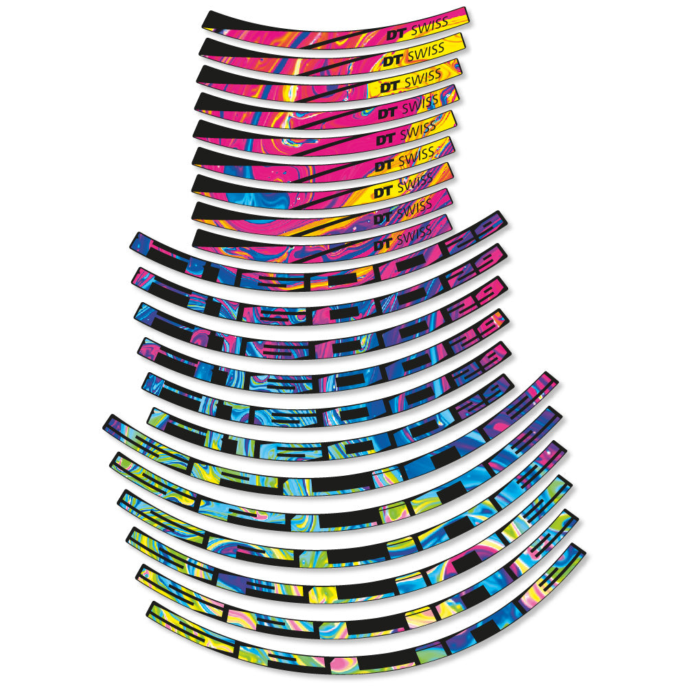 Stickers DT Swiss Spline X1600 compatibles - Autocollants roue vélo VTT