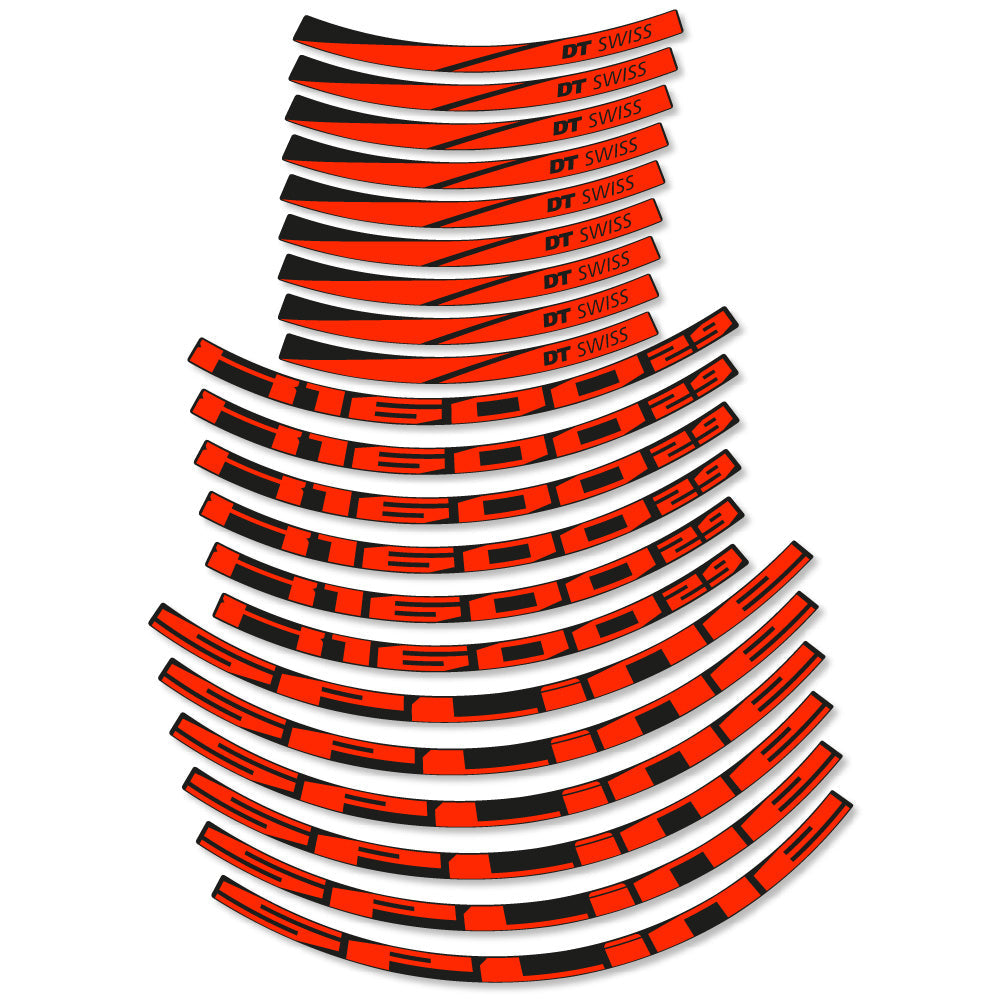 Stickers DT Swiss Spline X1600 compatibles - Autocollants roue vélo VTT