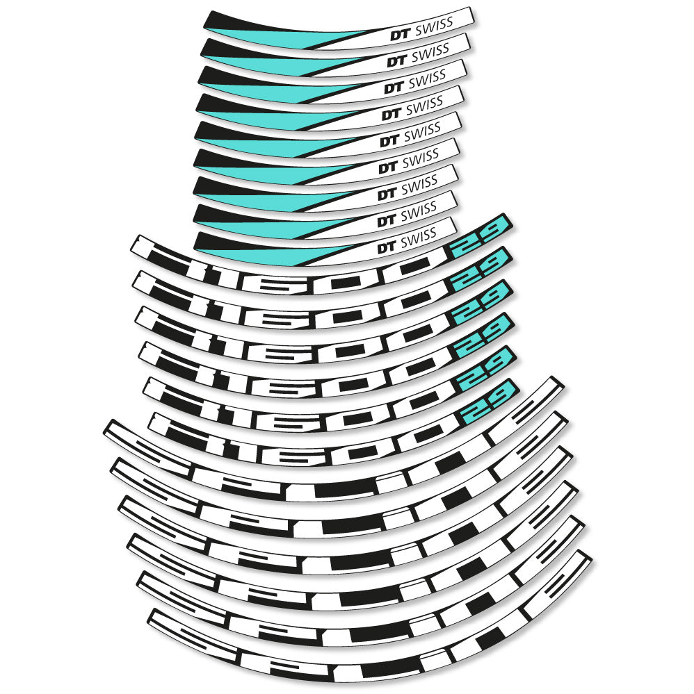 Stickers DT Swiss Spline X1600 compatibles - Autocollants roue vélo VTT