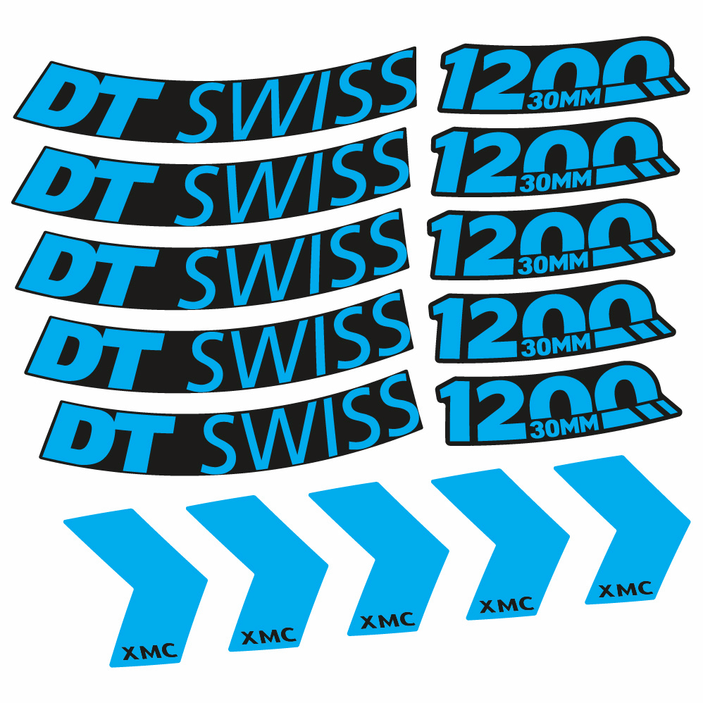 Stickers DT Swiss XMC 1200 Spine 30 compatibles Autocollants roues VTT 29"
