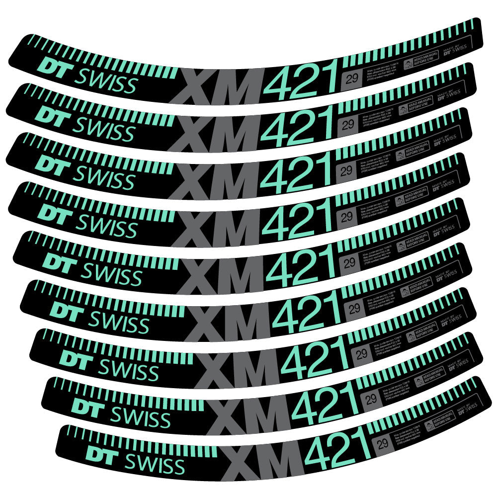 Stickers DT Swiss XM421 compatibles - Autocollants roue vélo VTT