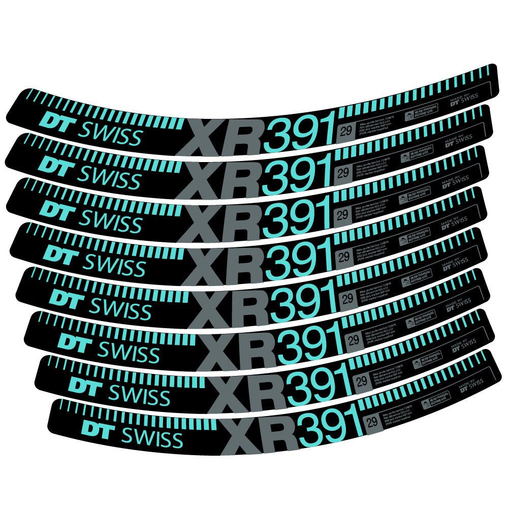Stickers DT Swiss XR391 compatibles - Autocollants roue vélo VTT