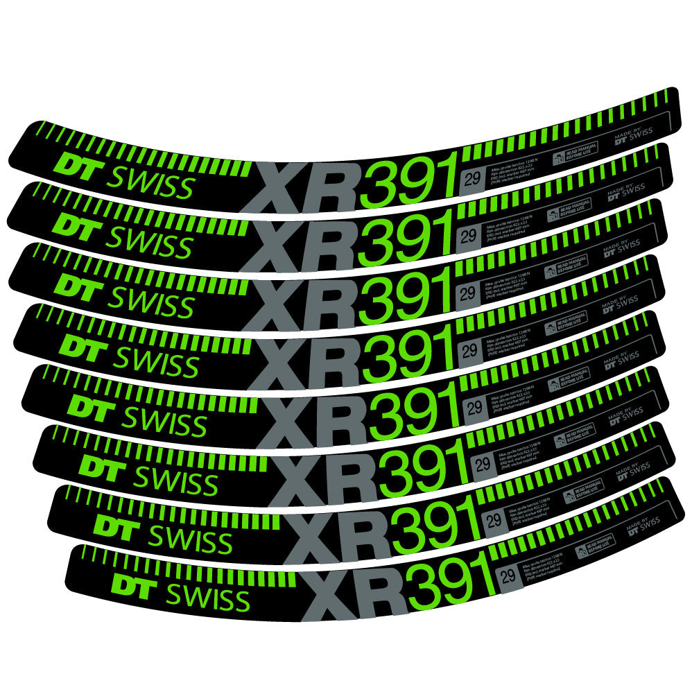 Stickers DT Swiss XR391 compatibles - Autocollants roue vélo VTT