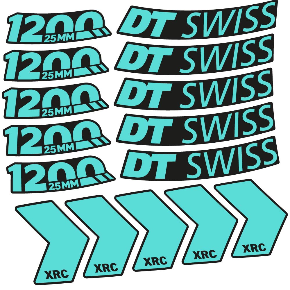 Stickers DT Swiss XRC 1200 25mm compatibles Autocollants roues VTT 29"