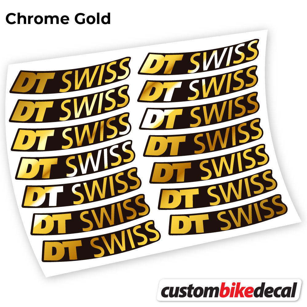 Chrome Gold decal for DT Swiss Logo Bikes MTB wheel – bike sticker vinyl