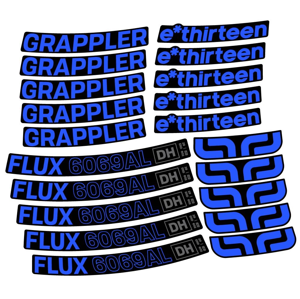 Stickers E-Thirteen Grappler Flux Alloy Downhill compatibles - Autocollants roue vélo VTT