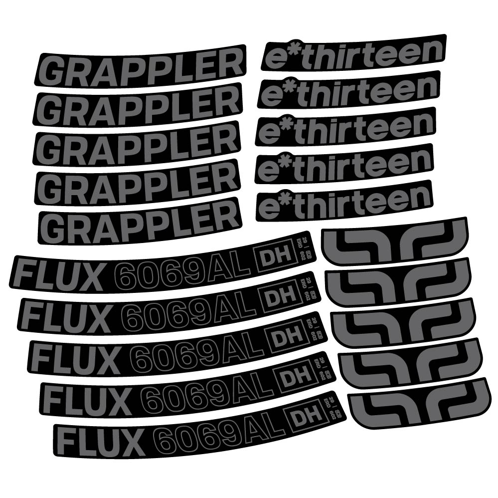 Stickers EThirteen Grappler Flux Alloy Downhill compatibles Autocollants roues VTT 29"