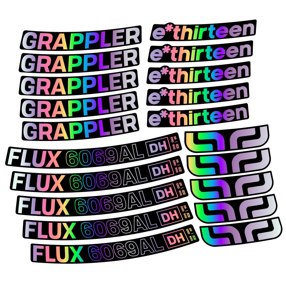Stickers EThirteen Grappler Flux Alloy Downhill compatibles Autocollants roues VTT 29"