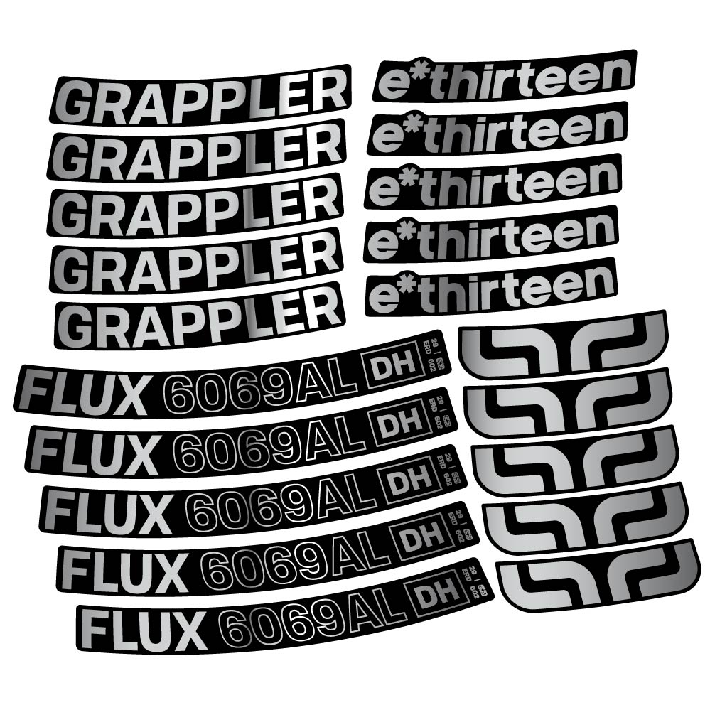 Stickers EThirteen Grappler Flux Alloy Downhill compatibles Autocollants roues VTT 29"
