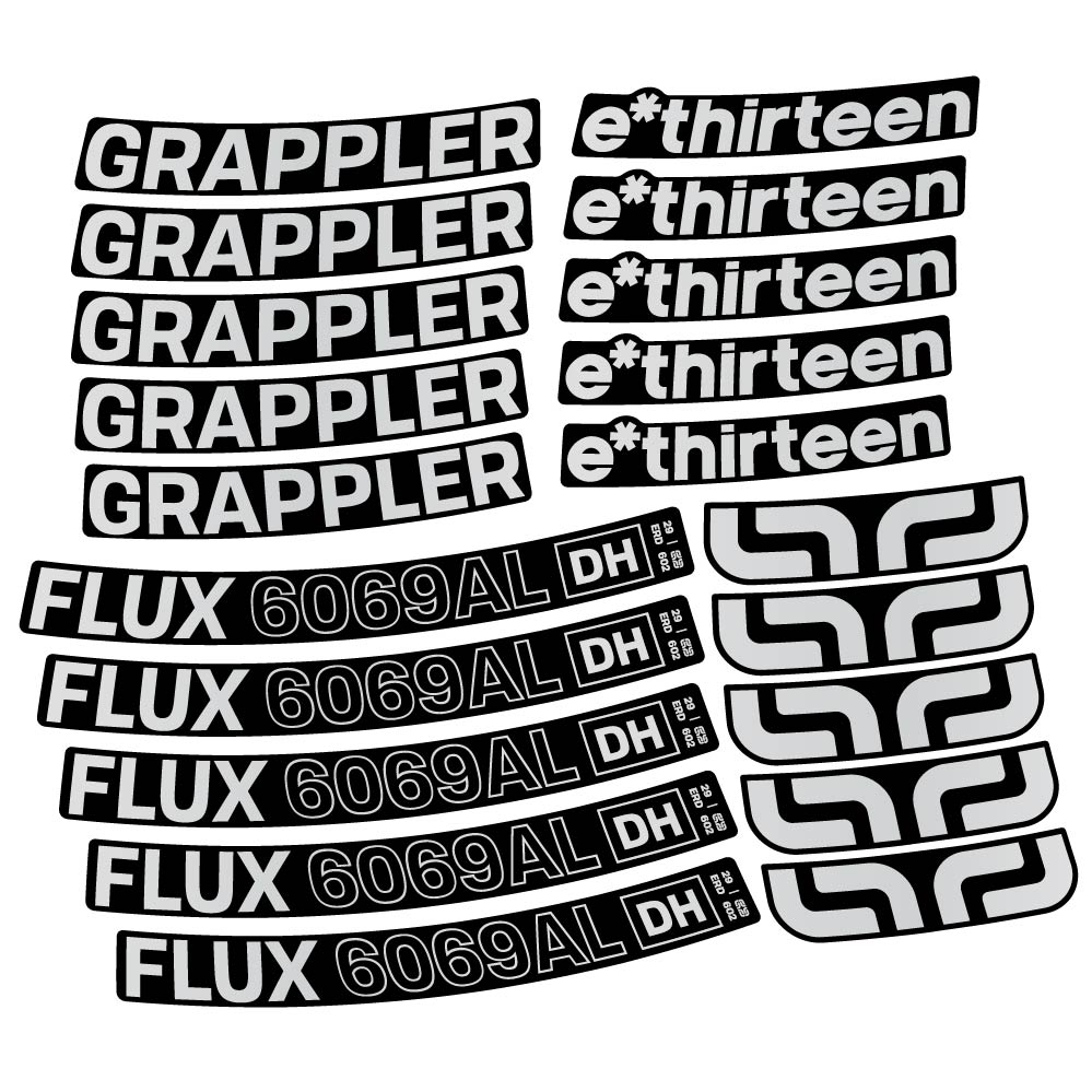 Stickers EThirteen Grappler Flux Alloy Downhill compatibles Autocollants roues VTT 29"
