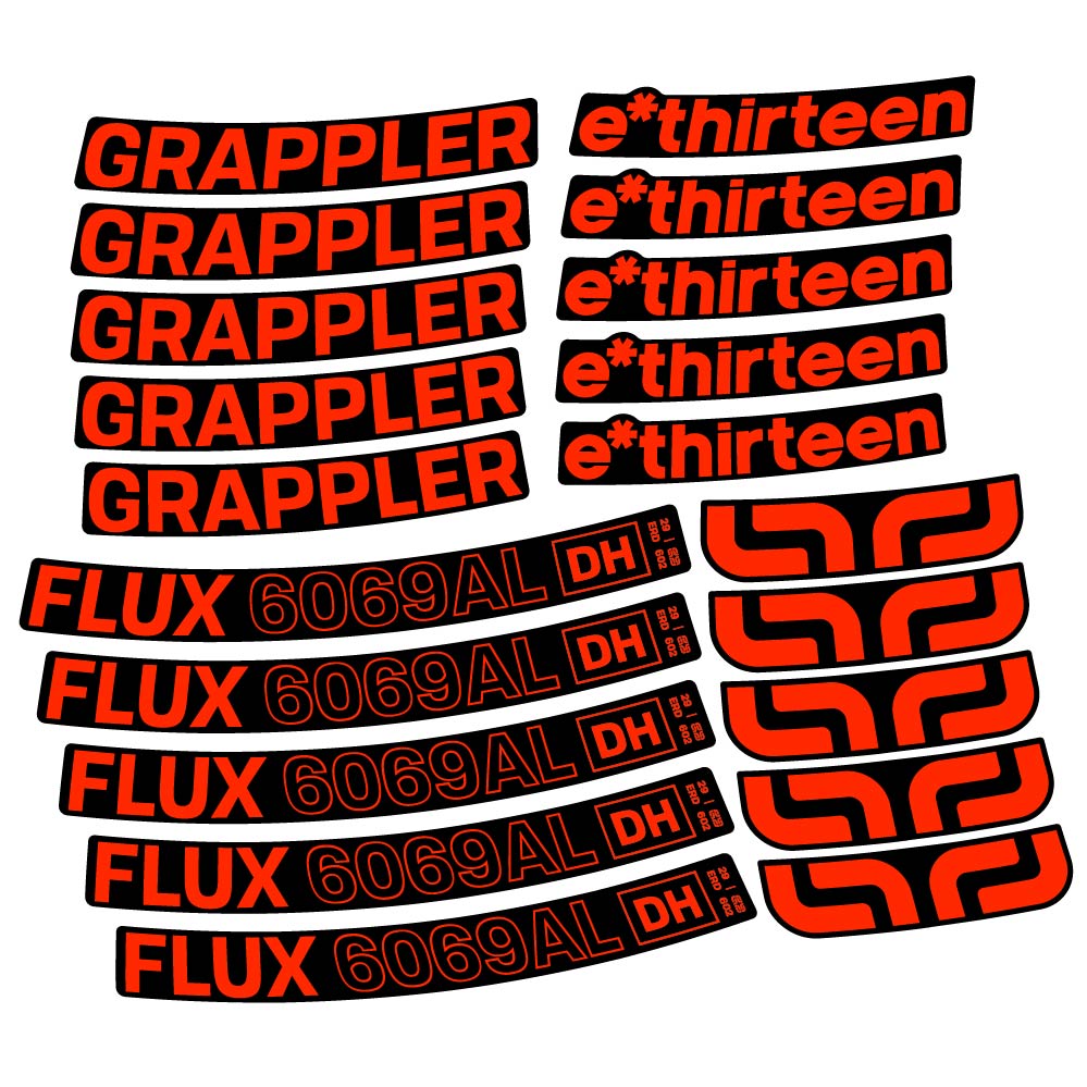 Stickers EThirteen Grappler Flux Alloy Downhill compatibles Autocollants roues VTT 29"