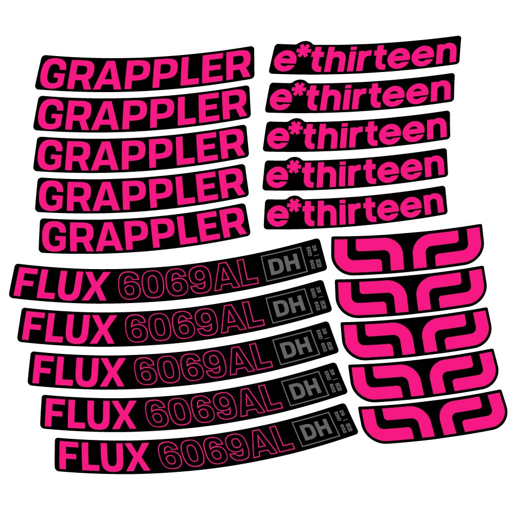 Stickers EThirteen Grappler Flux Alloy Downhill compatibles Autocollants roues VTT 29"