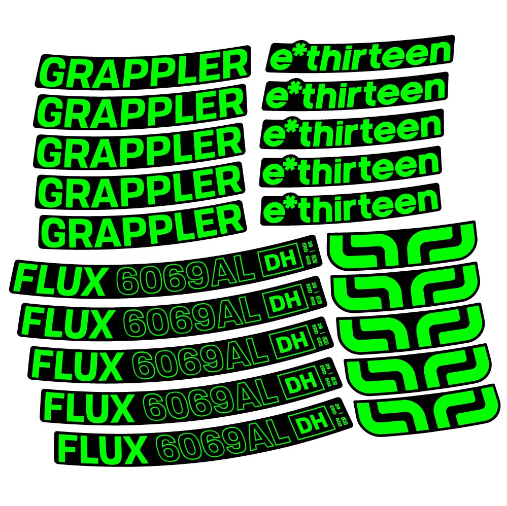 Stickers EThirteen Grappler Flux Alloy Downhill compatibles Autocollants roues VTT 29"