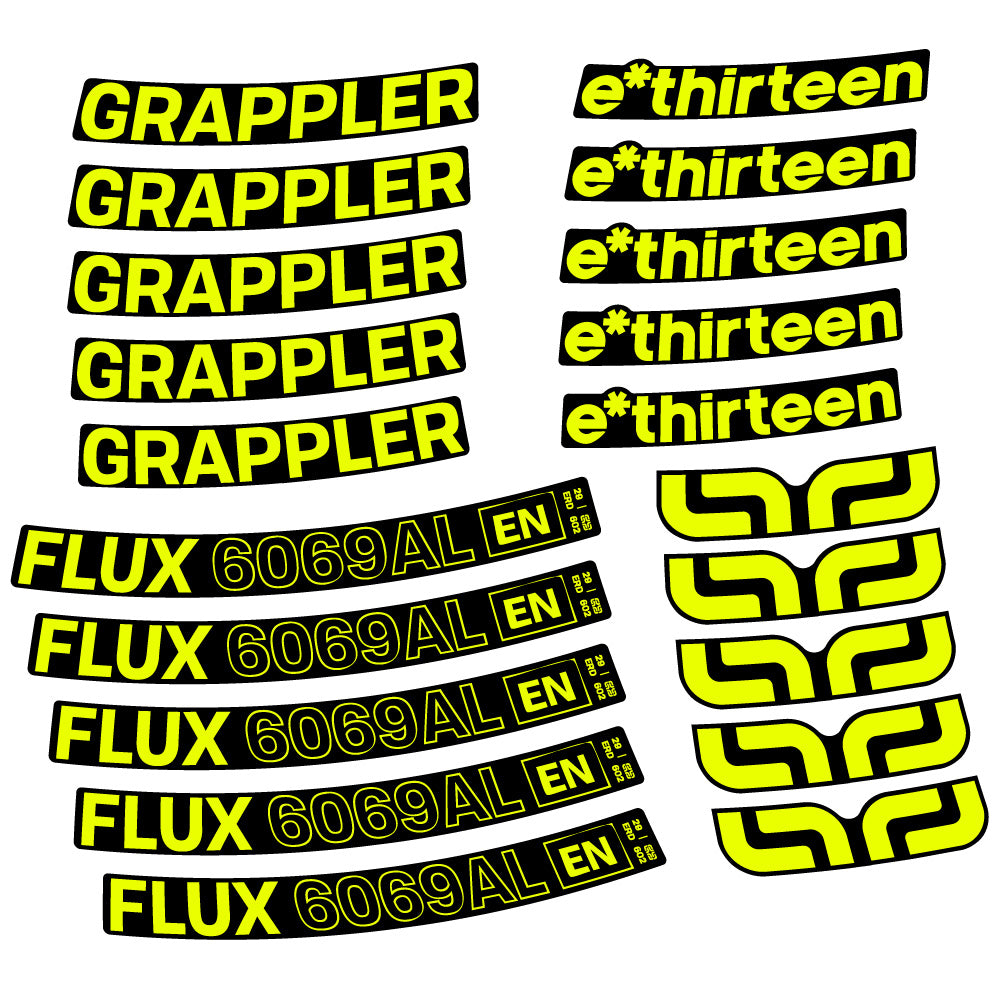 Stickers EThirteen Grappler Flux Alloy compatibles Autocollants roues VTT 29"