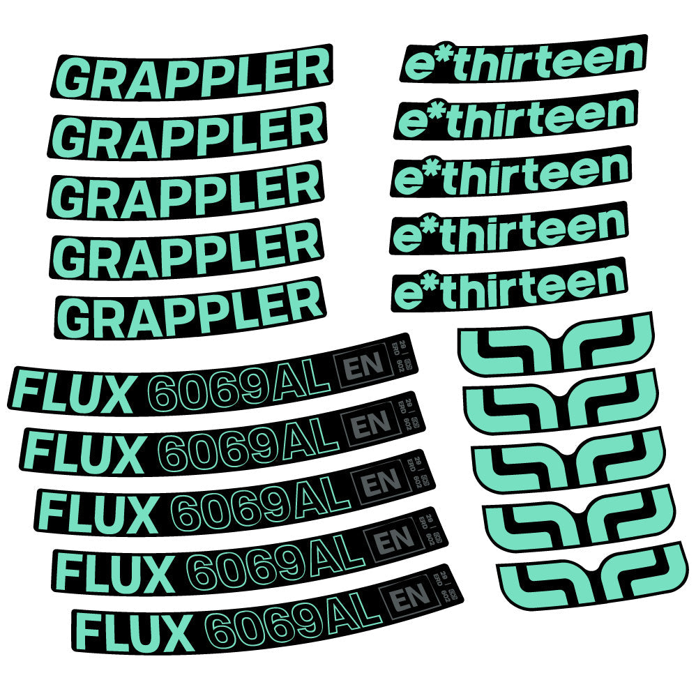 Stickers EThirteen Grappler Flux Alloy compatibles Autocollants roues VTT 29"