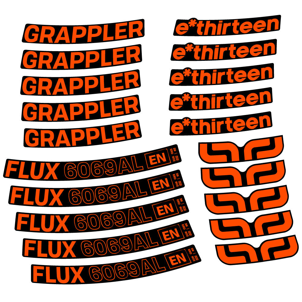 Stickers EThirteen Grappler Flux Alloy compatibles Autocollants roues VTT 29"
