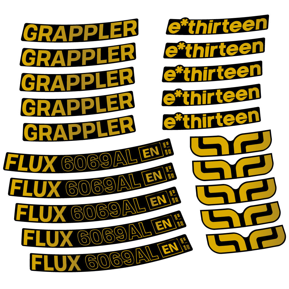 Stickers EThirteen Grappler Flux Alloy compatibles Autocollants roues VTT 29"