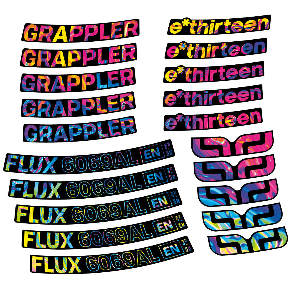 Stickers EThirteen Grappler Flux Alloy compatibles Autocollants roues VTT 29"