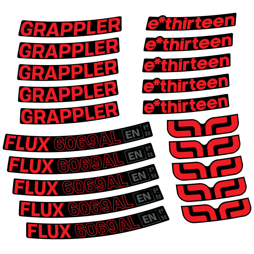 Stickers EThirteen Grappler Flux Alloy compatibles Autocollants roues VTT 29"