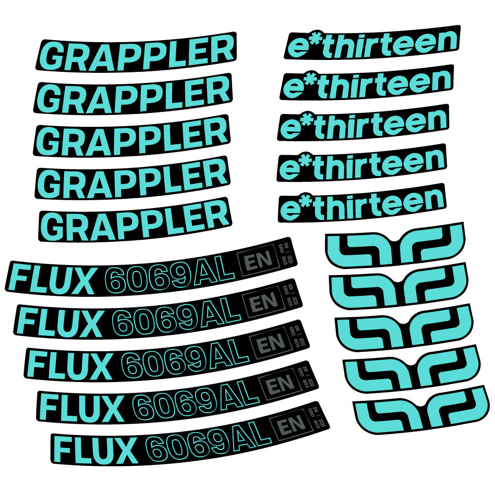Stickers EThirteen Grappler Flux Alloy compatibles Autocollants roues VTT 29"