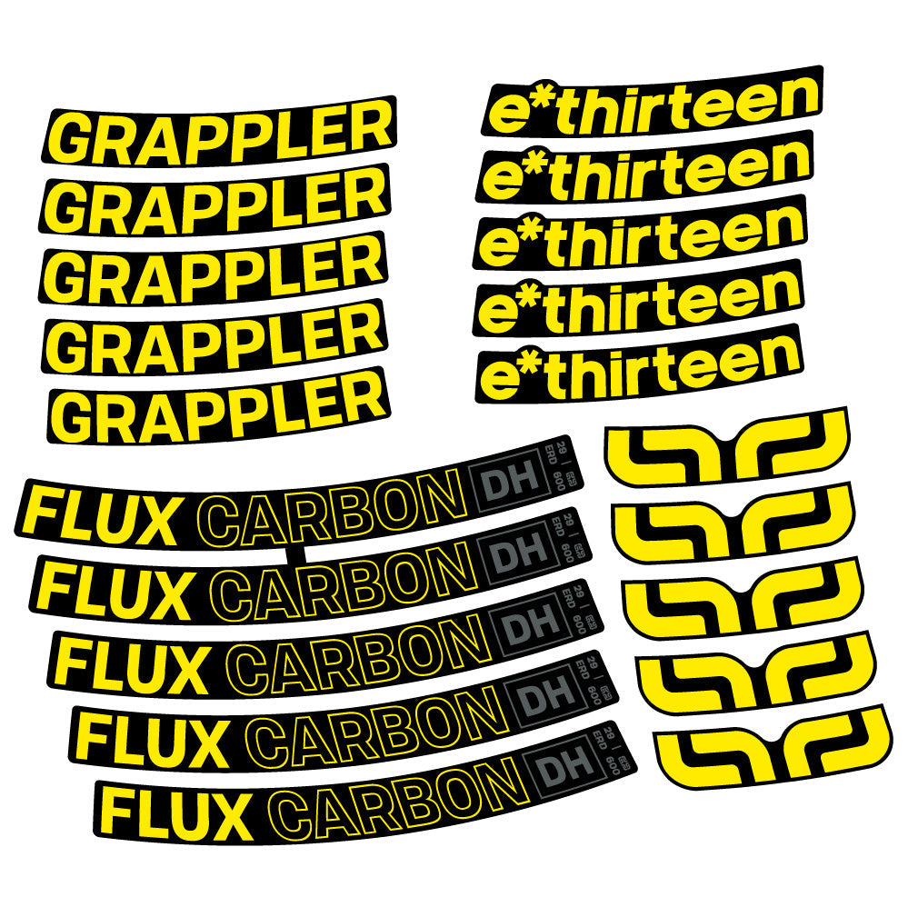 Stickers EThirteen Grappler Flux Carbon compatibles Autocollants roues VTT 29"