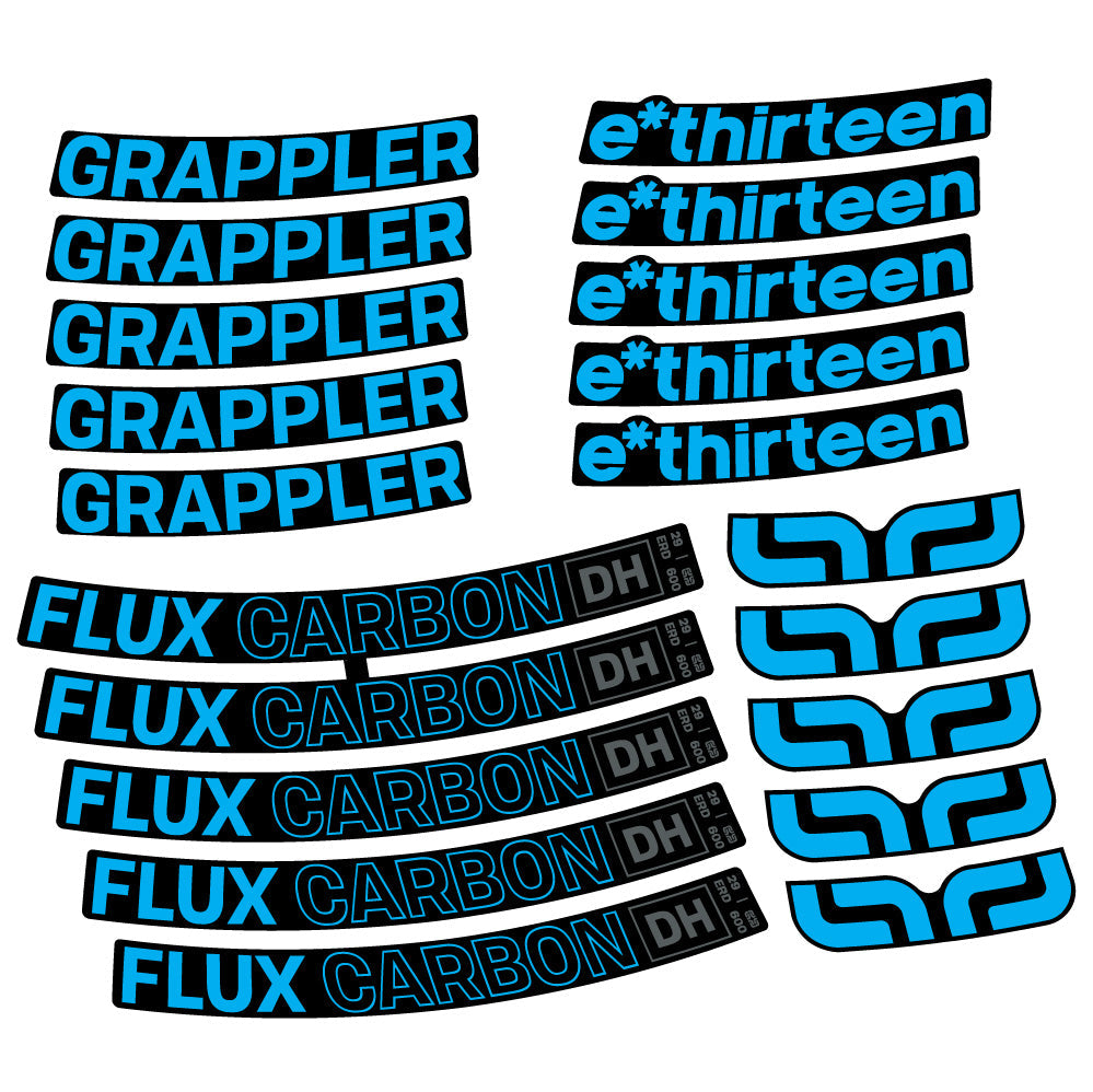 Stickers EThirteen Grappler Flux Carbon compatibles Autocollants roues VTT 29"