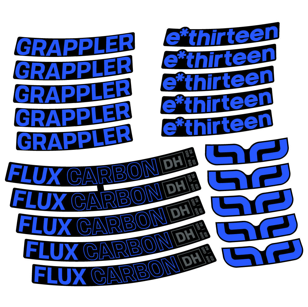 Stickers E-Thirteen Grappler Flux Carbon compatibles - Autocollants roue vélo VTT