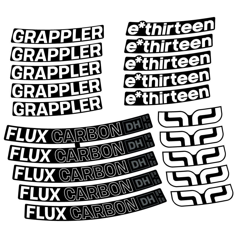 Stickers EThirteen Grappler Flux Carbon compatibles Autocollants roues VTT 29"