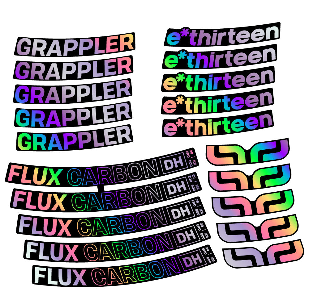 Stickers EThirteen Grappler Flux Carbon compatibles Autocollants roues VTT 29"