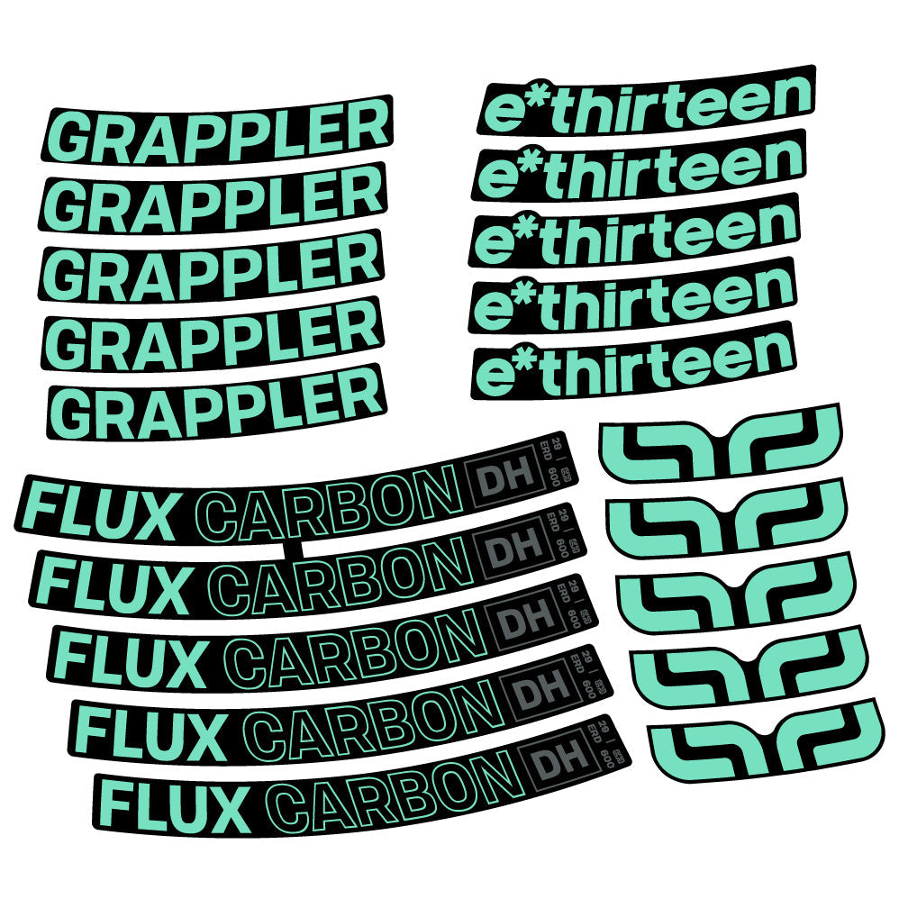 Stickers EThirteen Grappler Flux Carbon compatibles Autocollants roues VTT 29"
