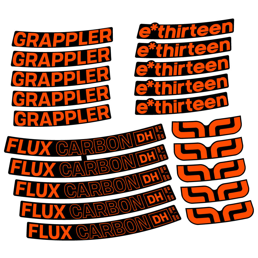 Stickers EThirteen Grappler Flux Carbon compatibles Autocollants roues VTT 29"