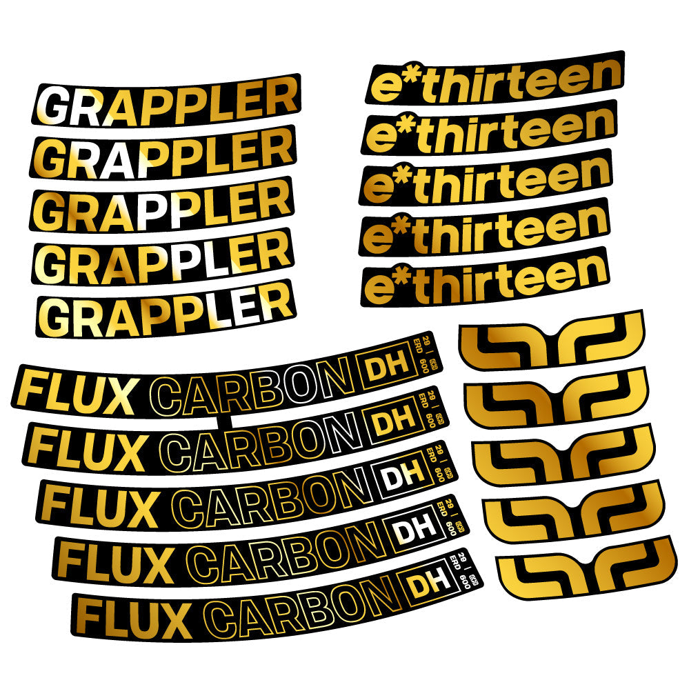 Stickers EThirteen Grappler Flux Carbon compatibles Autocollants roues VTT 29"