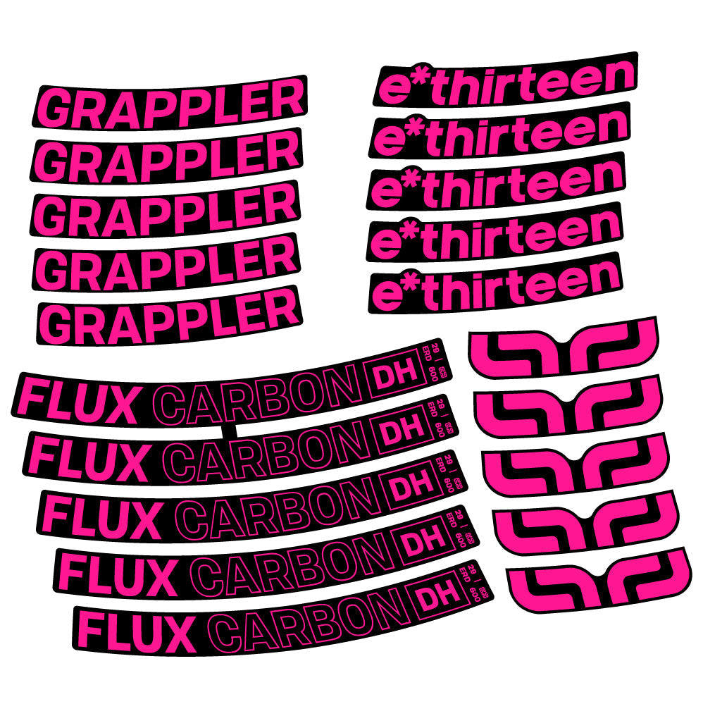 Stickers EThirteen Grappler Flux Carbon compatibles Autocollants roues VTT 29"