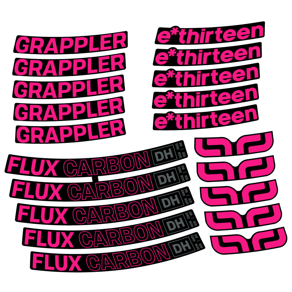 Stickers EThirteen Grappler Flux Carbon compatibles Autocollants roues VTT 29"