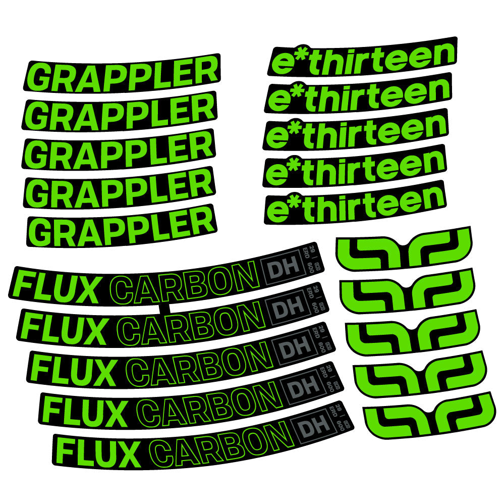 Stickers EThirteen Grappler Flux Carbon compatibles Autocollants roues VTT 29"
