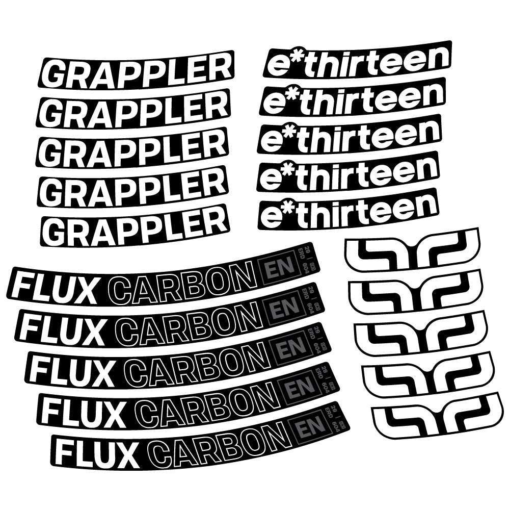 Stickers E-Thirteen Grappler Flux compatibles - Autocollants roue vélo VTT