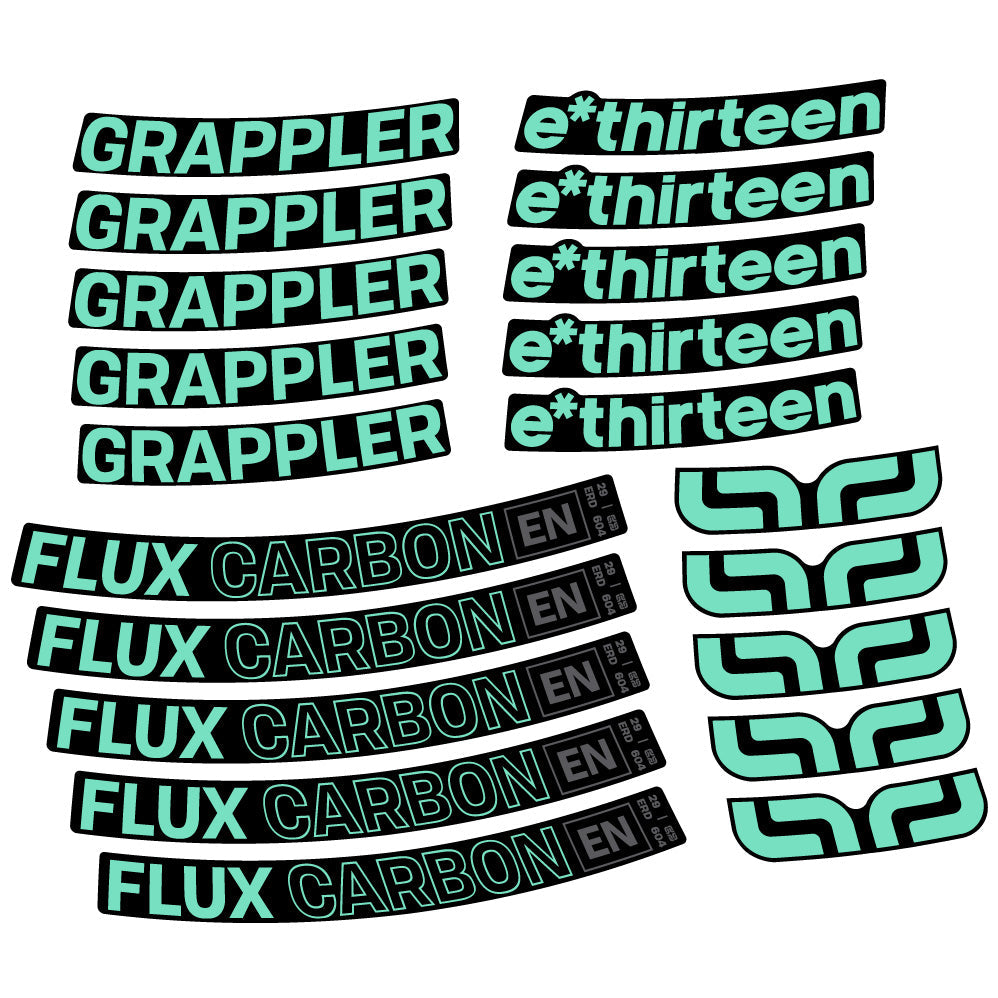 Stickers E-Thirteen Grappler Flux compatibles - Autocollants roue vélo VTT