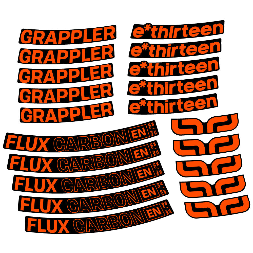 Stickers E-Thirteen Grappler Flux compatibles - Autocollants roue vélo VTT