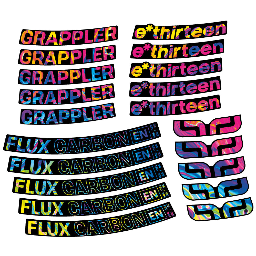 Stickers E-Thirteen Grappler Flux compatibles - Autocollants roue vélo VTT