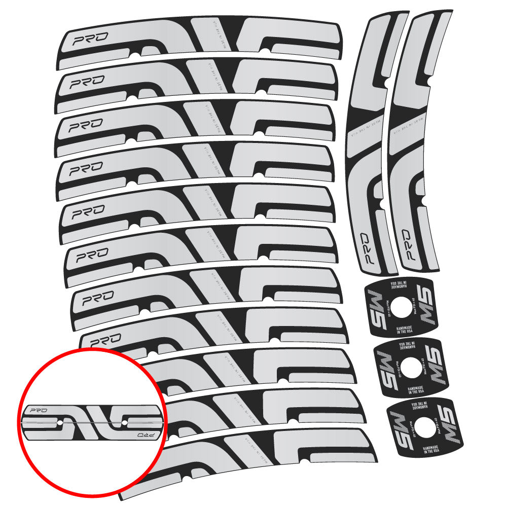 Stickers Enve M Series M5 Pro compatibles Autocollants roues VTT 29"