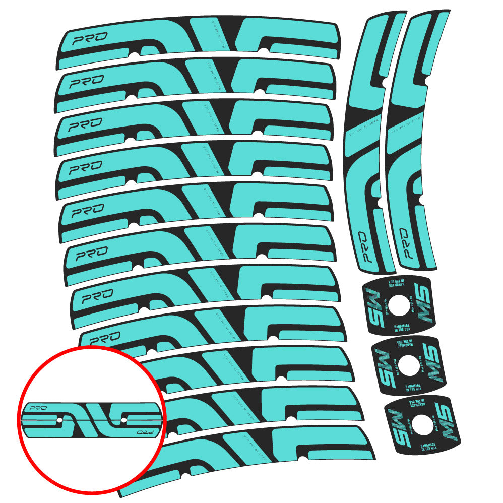 Stickers Enve M Series M5 Pro compatibles Autocollants roues VTT 29"